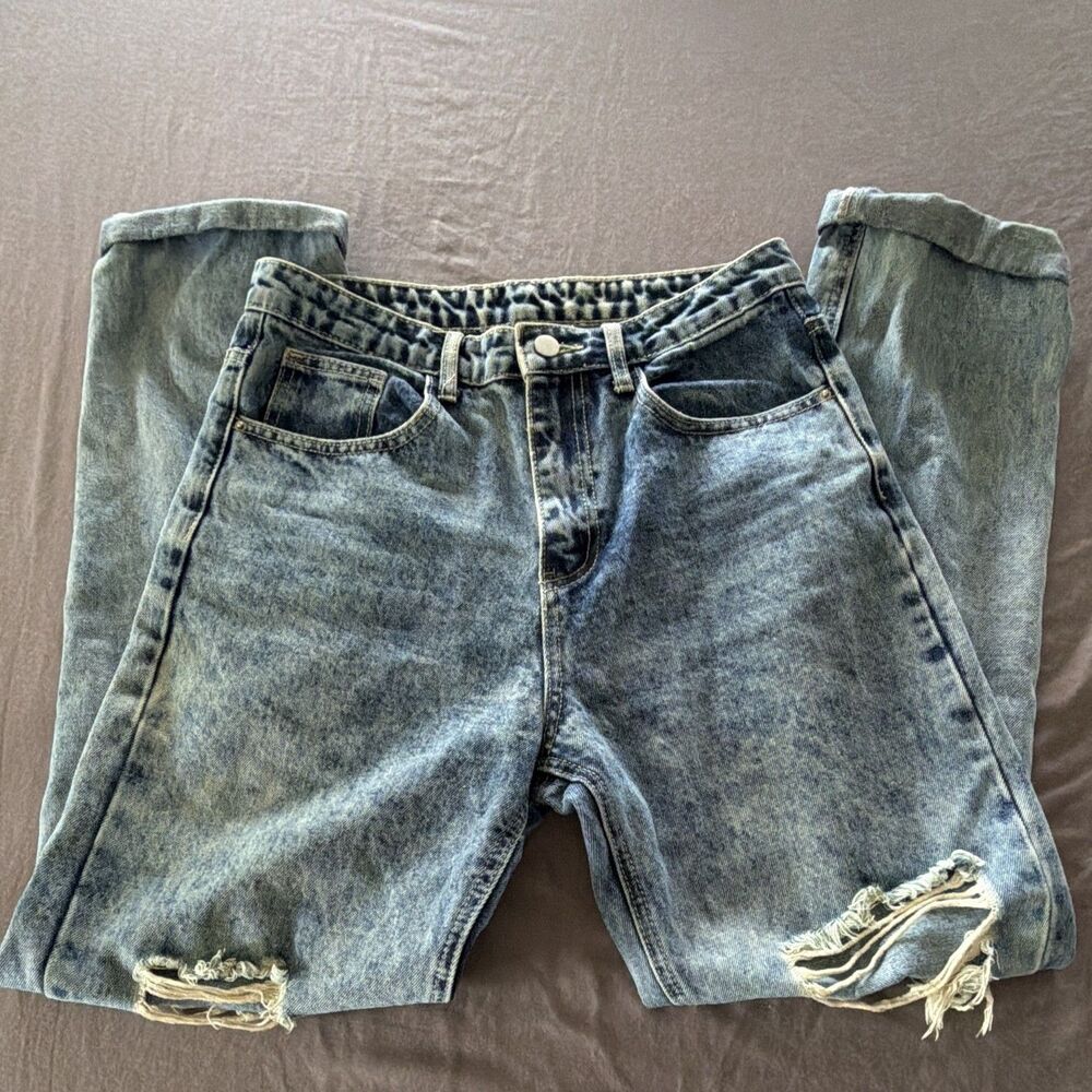 SHEIN Women’s Blue Denim Jeans Size M Medium Wash High rise Waist